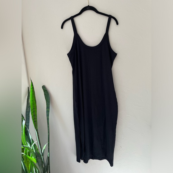 🖤NEW MATE THE LABEL TENCEL RIB DRESS IN JET BLACK XL - Picture 3 of 4